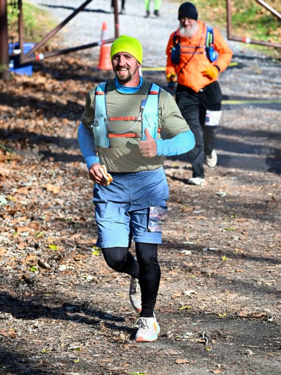Founder Dan Umpa running the JFK 50 Mile ultramarathon
